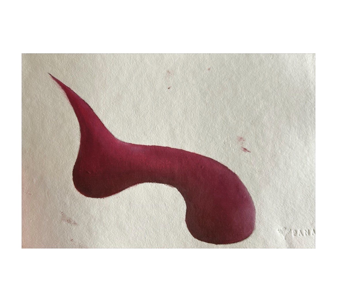 Blodform — Pigment på håndlavet papir, 2025